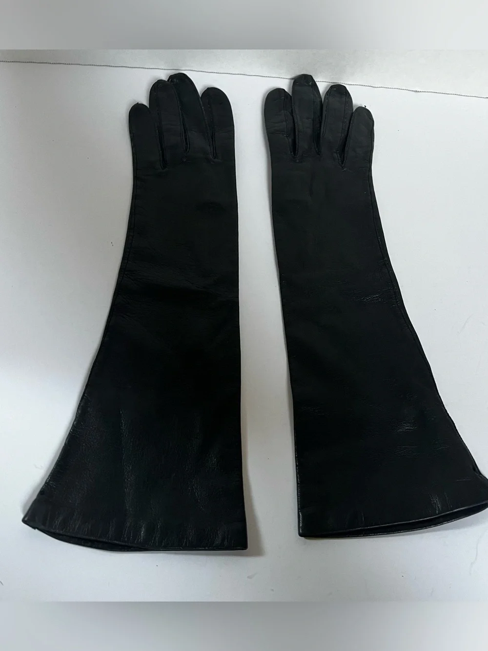 Vintage Van Raalte Silk Lined Long 13” Leather Gloves